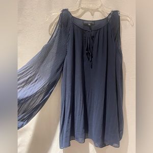 Sanctuary navy  long sleeve sheer top Sz XS